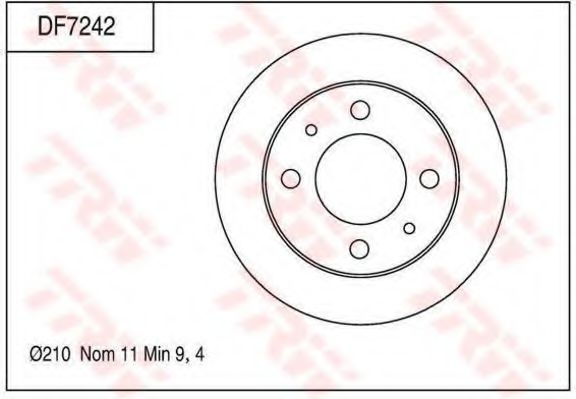 TRW DF7242 Тормозной диск для MITSUBISHI MINICA (Митсубиши/митсубиси Миниcа) TRW DF7242 Тормозной диск для MITSUBISHI MINICA (Митсубиши/митсубиси Миниcа)