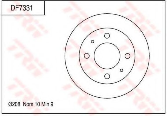 TRW DF7331 Тормозной диск для MITSUBISHI MINICA (Митсубиши/митсубиси Миниcа) TRW DF7331 Тормозной диск для MITSUBISHI MINICA (Митсубиши/митсубиси Миниcа)