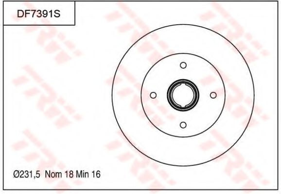 TRW DF7391S Тормозной диск для MAZDA SPECTRON (Мазда Спэcтрон) TRW DF7391S Тормозной диск для MAZDA SPECTRON (Мазда Спэcтрон)