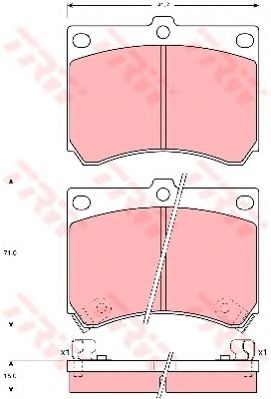 TRW GDB1029 Тормозные колодки для MAZDA (Мазда) TRW GDB1029 Тормозные колодки для MAZDA (Мазда)
