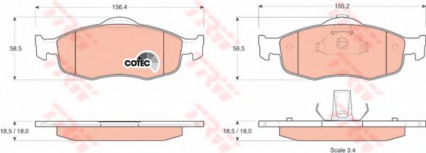 TRW GDB1107 Тормозные колодки для FORD MONDEO (Форд Мондэо) TRW GDB1107 Тормозные колодки для FORD MONDEO (Форд Мондэо)