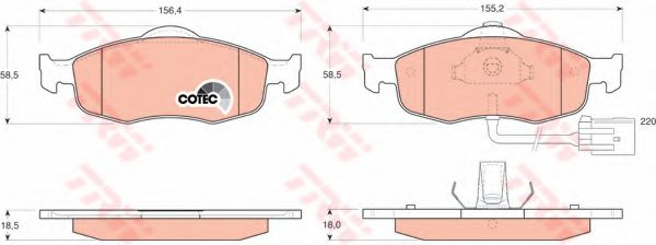 TRW GDB1108 Тормозные колодки для FORD MONDEO (Форд Мондэо) TRW GDB1108 Тормозные колодки для FORD MONDEO (Форд Мондэо)