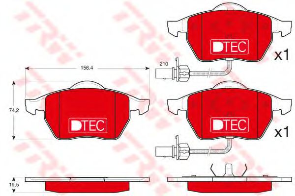 TRW GDB1307DTE Тормозные колодки для VOLKSWAGEN (Фольксваген) TRW GDB1307DTE Тормозные колодки для VOLKSWAGEN (Фольксваген)