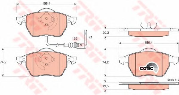 TRW GDB1403 Тормозные колодки для VOLKSWAGEN (Фольксваген) TRW GDB1403 Тормозные колодки для VOLKSWAGEN (Фольксваген)