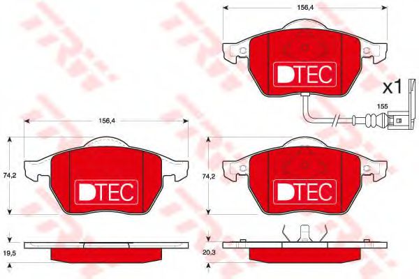 TRW GDB1403DTE Тормозные колодки для VOLKSWAGEN (Фольксваген) TRW GDB1403DTE Тормозные колодки для VOLKSWAGEN (Фольксваген)