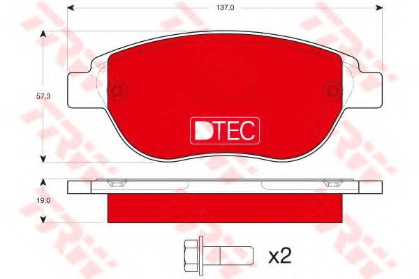 TRW GDB1464DTE Тормозные колодки для PEUGEOT 207 (Пежо 207) TRW GDB1464DTE Тормозные колодки для PEUGEOT 207 (Пежо 207)