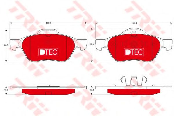 TRW GDB1540DTE Тормозные колодки для RENAULT LAGUNA II (Рено Лагуна 2) TRW GDB1540DTE Тормозные колодки для RENAULT LAGUNA II (Рено Лагуна 2)