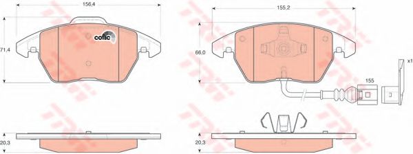 TRW GDB1550 Тормозные колодки для VOLKSWAGEN GOLF V (Фольксваген Гольф 5) TRW GDB1550 Тормозные колодки для VOLKSWAGEN GOLF V (Фольксваген Гольф 5)
