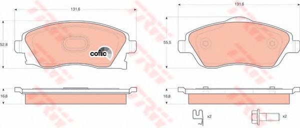 TRW GDB1570 Тормозные колодки для OPEL VITA C (Опель Vита c) TRW GDB1570 Тормозные колодки для OPEL VITA C (Опель Vита c)