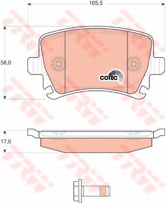 TRW GDB1622 Тормозные колодки для SEAT ALTEA (Сеат Алтэа) TRW GDB1622 Тормозные колодки для SEAT ALTEA (Сеат Алтэа)