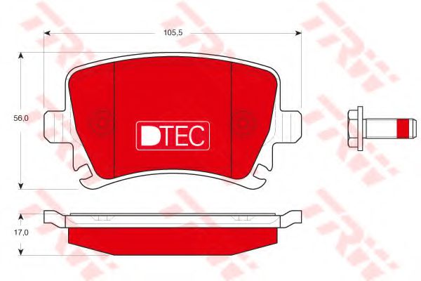 TRW GDB1622DTE Тормозные колодки для SEAT ALTEA (Сеат Алтэа) TRW GDB1622DTE Тормозные колодки для SEAT ALTEA (Сеат Алтэа)