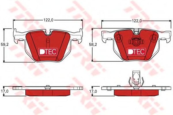 TRW GDB1727DTE Комплект тормозных колодок, дисковый тормоз 