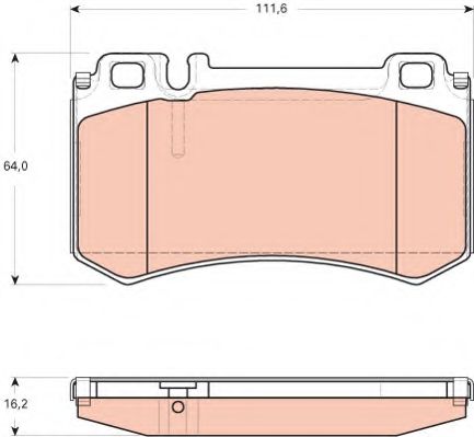 TRW GDB1735 Комплект тормозных колодок, дисковый тормоз 