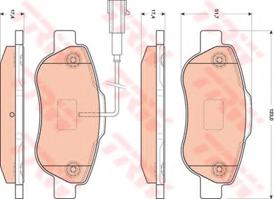 TRW GDB1746 Тормозные колодки для FIAT 500 C (Фиат 500 c) TRW GDB1746 Тормозные колодки для FIAT 500 C (Фиат 500 c)