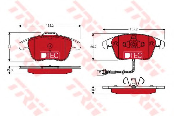 TRW GDB1762DTE Тормозные колодки для VOLKSWAGEN (Фольксваген) TRW GDB1762DTE Тормозные колодки для VOLKSWAGEN (Фольксваген)