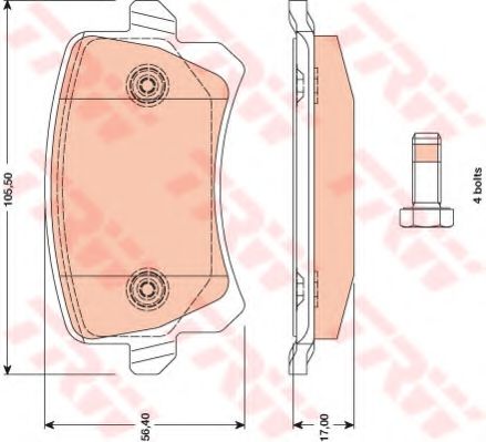 TRW GDB1763 Тормозные колодки для VOLKSWAGEN (Фольксваген) TRW GDB1763 Тормозные колодки для VOLKSWAGEN (Фольксваген)
