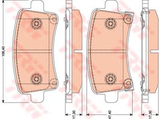 TRW GDB1784 Комплект тормозных колодок, дисковый тормоз 