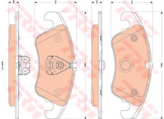 TRW GDB1833 Комплект тормозных колодок, дисковый тормоз 