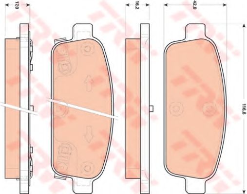 TRW GDB1844 Комплект тормозных колодок, дисковый тормоз 