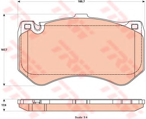 TRW GDB1907 Комплект тормозных колодок, дисковый тормоз 