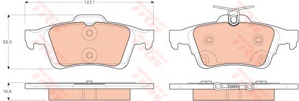 TRW GDB1938 Комплект тормозных колодок, дисковый тормоз 