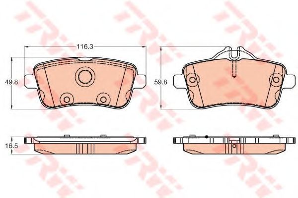 TRW GDB1947 Комплект тормозных колодок, дисковый тормоз 