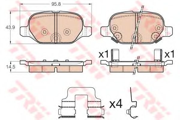 TRW GDB1950 Комплект тормозных колодок, дисковый тормоз 