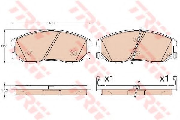 TRW GDB1978 Комплект тормозных колодок, дисковый тормоз 