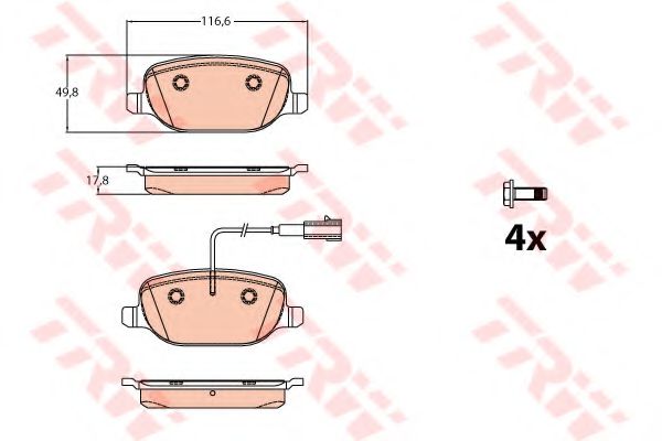 TRW GDB2077 Тормозные колодки для ALFA ROMEO 4C (Альфа ромео 4c) TRW GDB2077 Тормозные колодки для ALFA ROMEO 4C (Альфа ромео 4c)