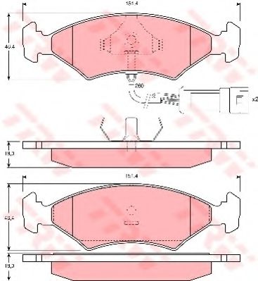TRW GDB238 Тормозные колодки для FORD FIESTA (Форд Фиэста) TRW GDB238 Тормозные колодки для FORD FIESTA (Форд Фиэста)