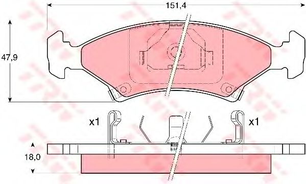 TRW GDB3096 Тормозные колодки для KIA MENTOR (Киа Мэнтор) TRW GDB3096 Тормозные колодки для KIA MENTOR (Киа Мэнтор)