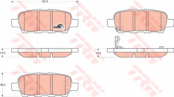 TRW GDB3294 Тормозные колодки для INFINITI M37 (Инфинити М37) TRW GDB3294 Тормозные колодки для INFINITI M37 (Инфинити М37)