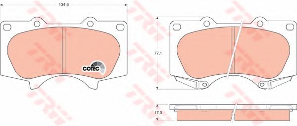 TRW GDB3364 Тормозные колодки для TOYOTA (FAW) PRADO (Тойота/тоета (фав) Прадо) TRW GDB3364 Тормозные колодки для TOYOTA (FAW) PRADO (Тойота/тоета (фав) Прадо)