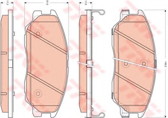 TRW GDB3412 Тормозные колодки для SSANGYONG RODIUS (Сан-янг/санянг Родиус)