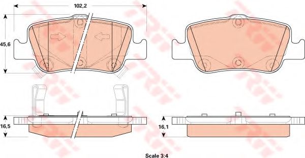 TRW GDB3480 Тормозные колодки для TOYOTA AURIS ING SPORTS (Тойота/тоета Аурис спорт) TRW GDB3480 Тормозные колодки для TOYOTA AURIS ING SPORTS (Тойота/тоета Аурис спорт)