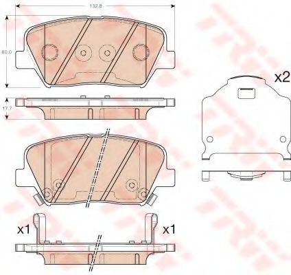 TRW GDB3549 Тормозные колодки для HYUNDAI FLUIDIC ELANTRA (Хендай Флуидиc элантра) TRW GDB3549 Тормозные колодки для HYUNDAI FLUIDIC ELANTRA (Хендай Флуидиc элантра)