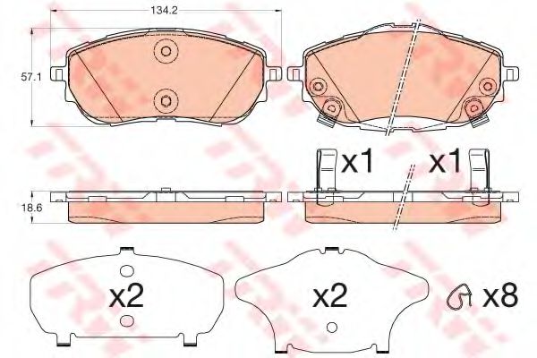 TRW GDB3598 Тормозные колодки для TOYOTA AURIS ING SPORTS (Тойота/тоета Аурис спорт) TRW GDB3598 Тормозные колодки для TOYOTA AURIS ING SPORTS (Тойота/тоета Аурис спорт)
