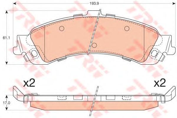 TRW GDB4454 Тормозные колодки для CHEVROLET TAHOE (Шевроле Тахоэ) TRW GDB4454 Тормозные колодки для CHEVROLET TAHOE (Шевроле Тахоэ)
