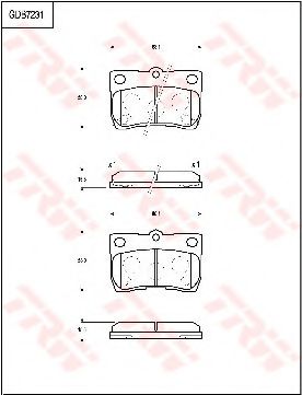 TRW GDB7231 Тормозные колодки для TOYOTA (FAW) PRIUS (Тойота/тоета (фав) Приус) TRW GDB7231 Тормозные колодки для TOYOTA (FAW) PRIUS (Тойота/тоета (фав) Приус)