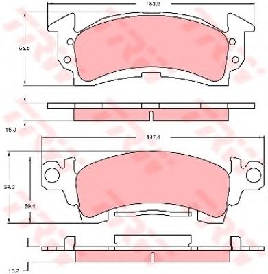 TRW GDB742 Тормозные колодки для BUICK (Бьюик) TRW GDB742 Тормозные колодки для BUICK (Бьюик)