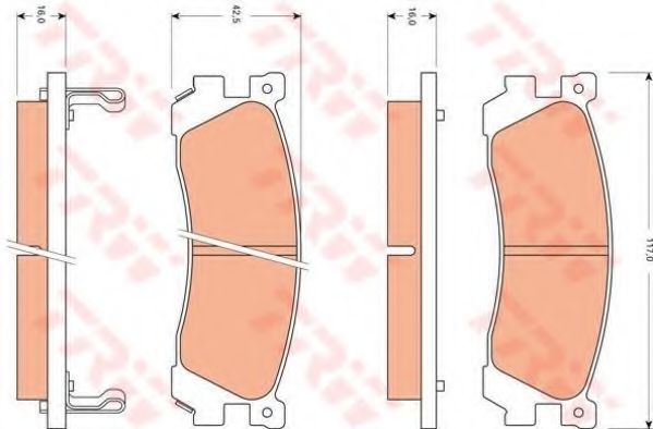 TRW GDB7529 Тормозные колодки для MAZDA BONGO FREDA (Мазда Бонго фрэда) TRW GDB7529 Тормозные колодки для MAZDA BONGO FREDA (Мазда Бонго фрэда)
