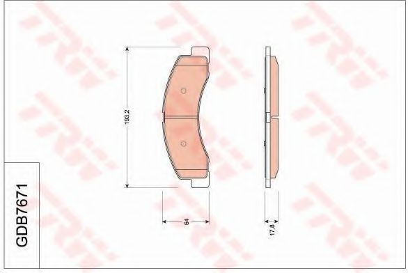TRW GDB7671 Тормозные колодки для FORD USA F-250 (Форд сша Ф-250) TRW GDB7671 Тормозные колодки для FORD USA F-250 (Форд сша Ф-250)