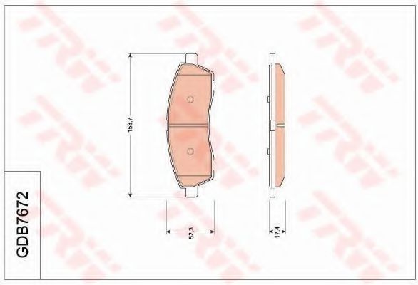 TRW GDB7672 Тормозные колодки для FORD USA F-250 (Форд сша Ф-250) TRW GDB7672 Тормозные колодки для FORD USA F-250 (Форд сша Ф-250)