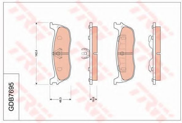 TRW GDB7695 Тормозные колодки для FORD USA F-250 (Форд сша Ф-250) TRW GDB7695 Тормозные колодки для FORD USA F-250 (Форд сша Ф-250)