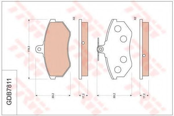 TRW GDB7811 Тормозные колодки для CHERY J11 (Чери Ж11) TRW GDB7811 Тормозные колодки для CHERY J11 (Чери Ж11)