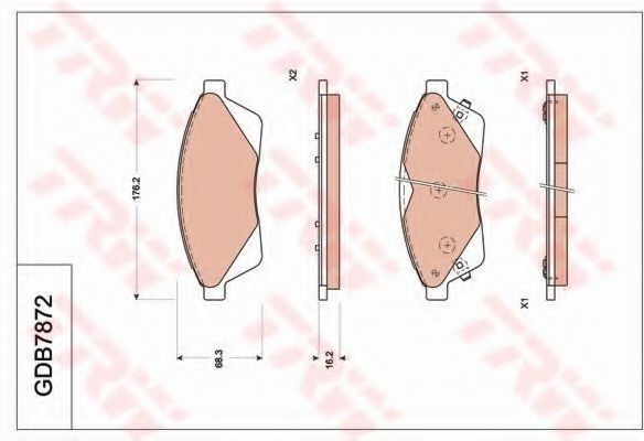 TRW GDB7872 Тормозные колодки для CADILLAC SRX (Кадилак Срх) TRW GDB7872 Тормозные колодки для CADILLAC SRX (Кадилак Срх)