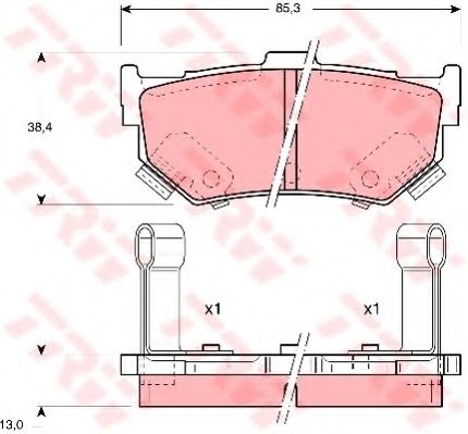 TRW GDB884 Тормозные колодки для HONDA PRELUDE III (Хонда Прэлудэ 3) TRW GDB884 Тормозные колодки для HONDA PRELUDE III (Хонда Прэлудэ 3)