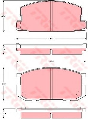 TRW GDB954 Тормозные колодки для TOYOTA COROLLA SPRINTER (Тойота/тоета Cоролла спринтэр) TRW GDB954 Тормозные колодки для TOYOTA COROLLA SPRINTER (Тойота/тоета Cоролла спринтэр)