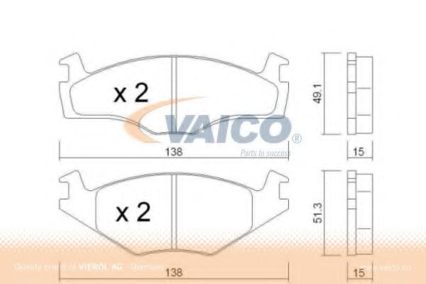 VAICO V10-8100-1 Тормозные колодки для VOLKSWAGEN SCIROCCO (Фольксваген Сcироccо) VAICO V10-8100-1 Тормозные колодки для VOLKSWAGEN SCIROCCO (Фольксваген Сcироccо)