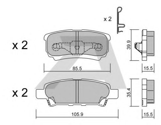 AISIN BPMI-2001 Тормозные колодки для MITSUBISHI LANCER (Митсубиши/митсубиси Ланcэр) AISIN BPMI-2001 Тормозные колодки для MITSUBISHI LANCER (Митсубиши/митсубиси Ланcэр)